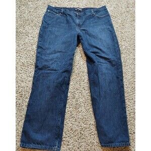 LL Bean Jeans Mens 42x32 Blue Classic Fit Fleece Lined Straight Leg